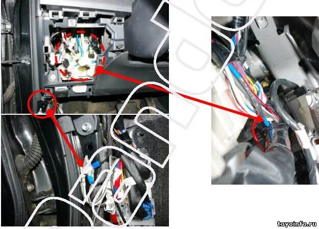 Toyota roomy точки подключения сигнализации Установка сигнализации Toyota Corolla, точки подключения, модель с 2007 года, си