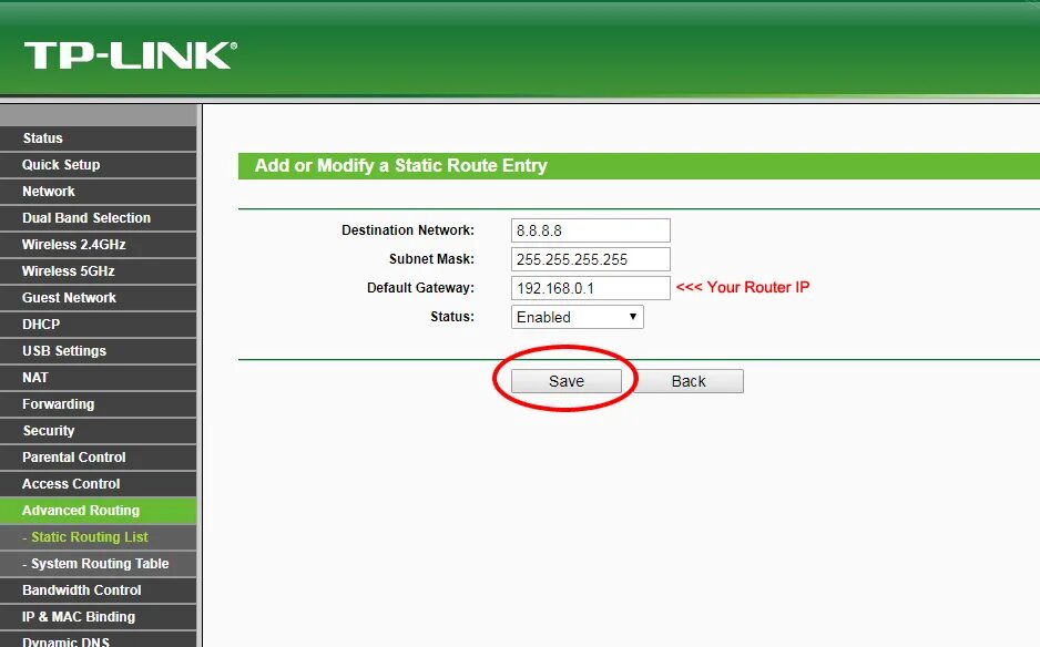 Tp link какой тип подключения выбрать Static Route Configuration on TP-Link Routers DNSFLEX