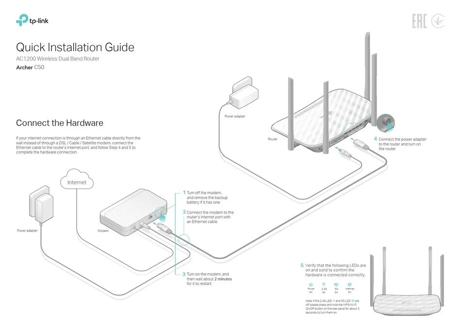 Tp link подключение к телевизору Configure The Router - TP-Link Archer C50 Quick Installation Manual Page 2 Manua