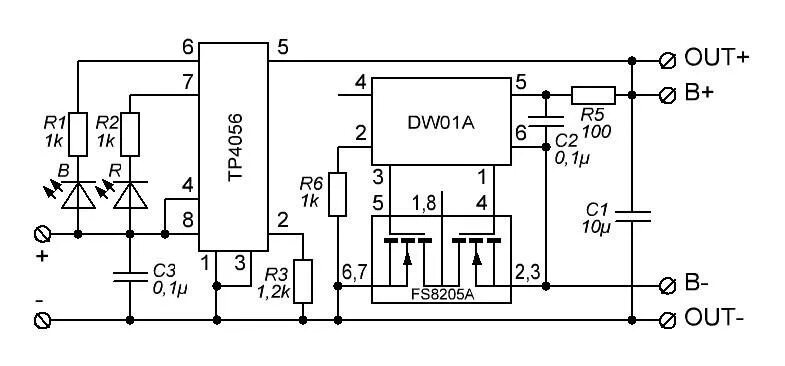 Tp t950d4 pb766 точки подключения еммс TP4056 Контроллер заряда Li-Ion аккумулятора с защитой - покупайте на Auction.ru