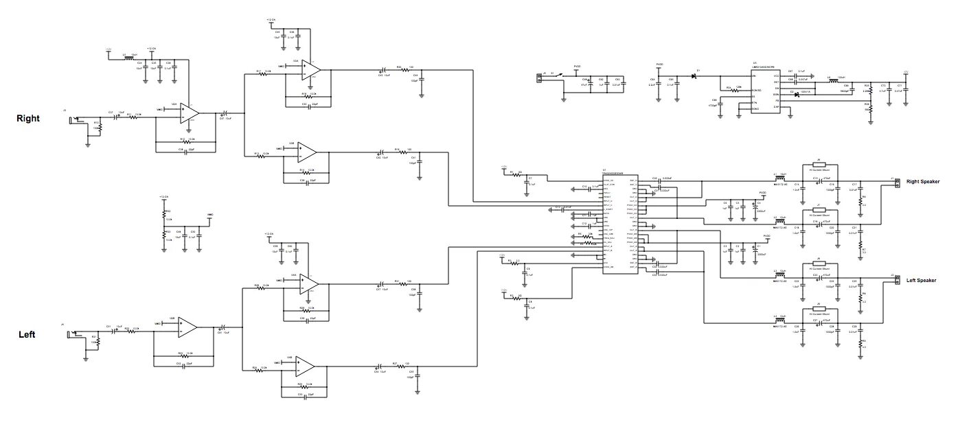 Tpa3116 схема усилителя TPA3250 Ultra HD Class D Amplifier - EasySchematics