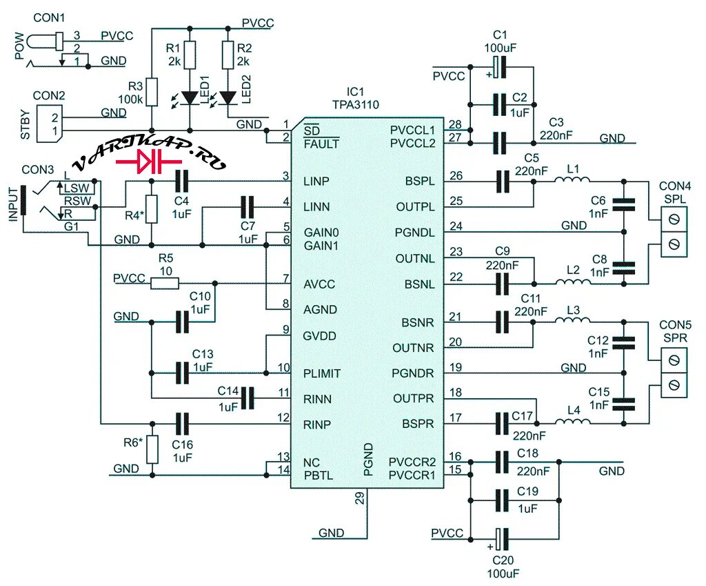 Tpa3116 схема усилителя Усилитель с чипом TPA3110 Power amplifiers, Linn, Power