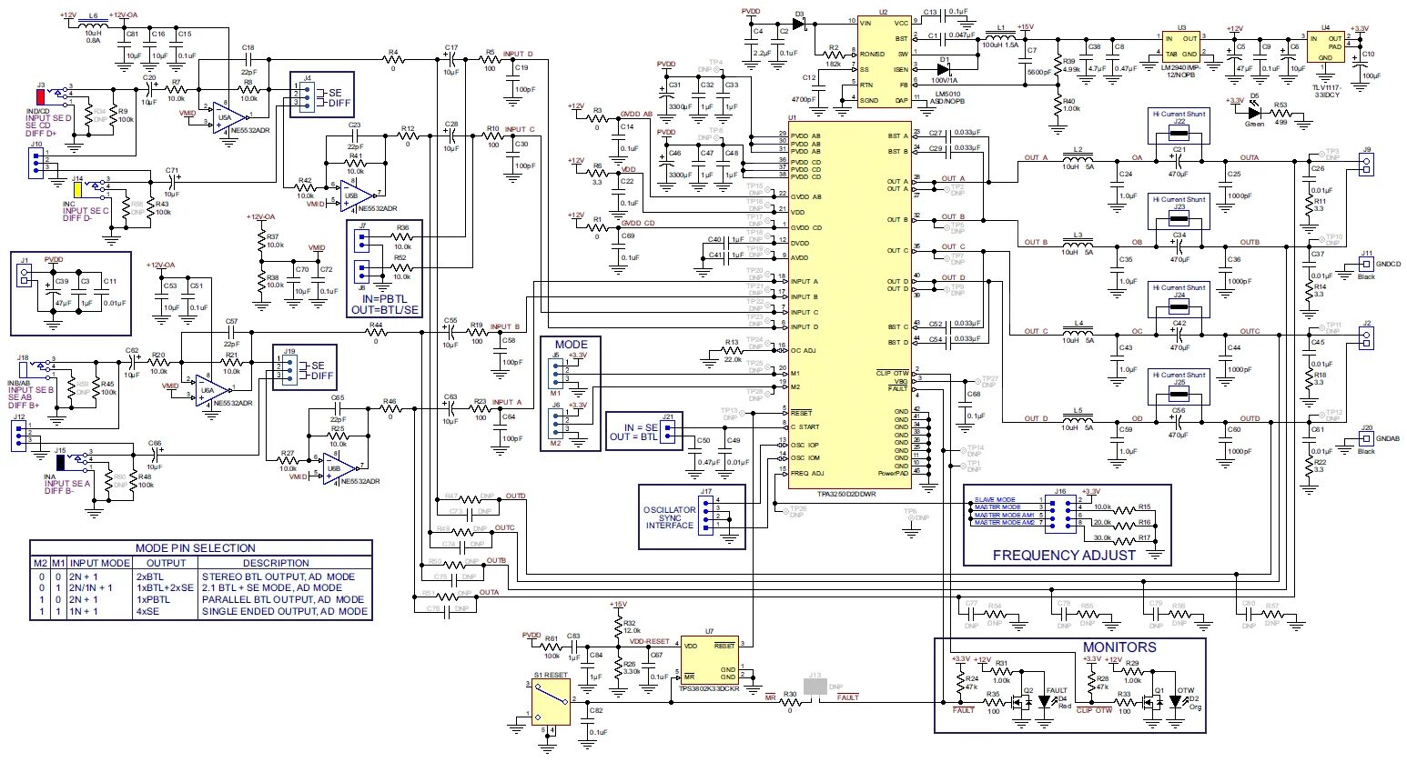 Tpa3118 схема усилителя Типовое решение Стереусилитель класса D TPA3250D2EVM: 130 Вт x2 @ 4 Ом, питание 