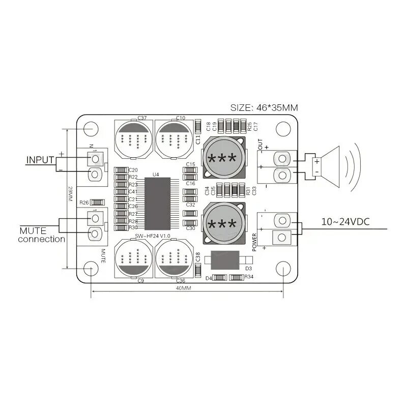 Tpa3118 схема усилителя Модуль усилителя мощности CIRMECH TPA3118 PBTL AliExpress