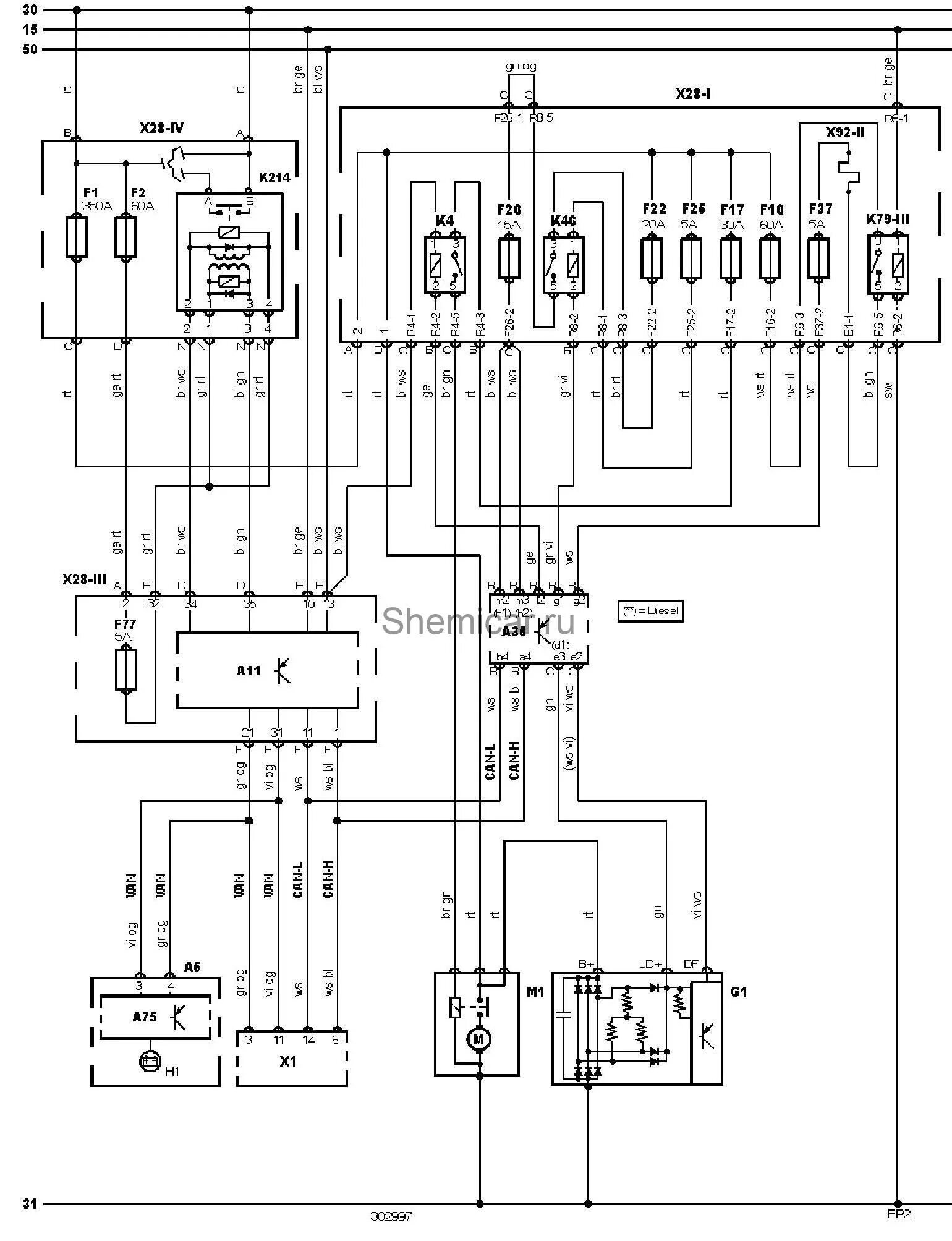 Transit электросхема Электросхема системы запуска Ford Transit 2006-2011 - Электросхемы автомобилей