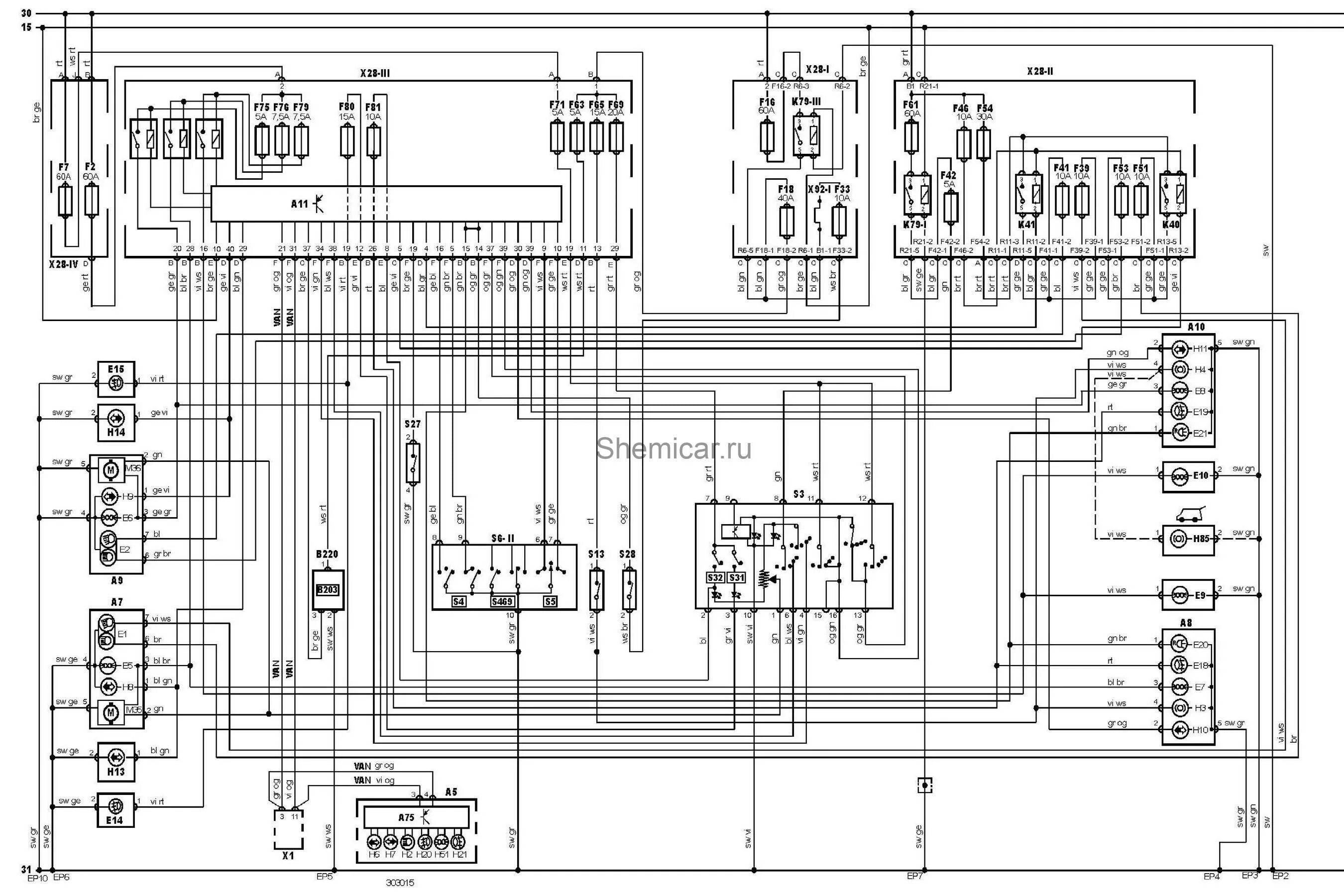 Transit электросхема Электросхема внешнего освещения тип 2 Ford Transit 2006-2011 - Электросхемы авто