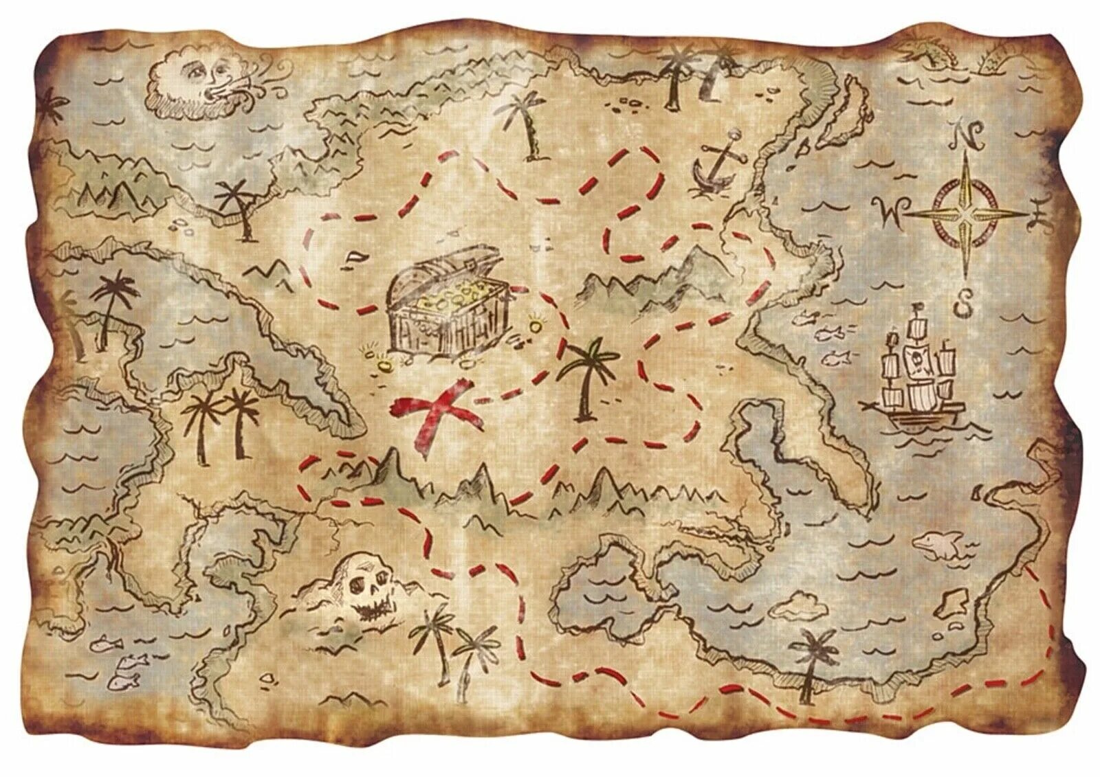 Treasure map орхидея фото Карта сокровищ пирата обои съедобные декор глазури лист украшения для тортов 379