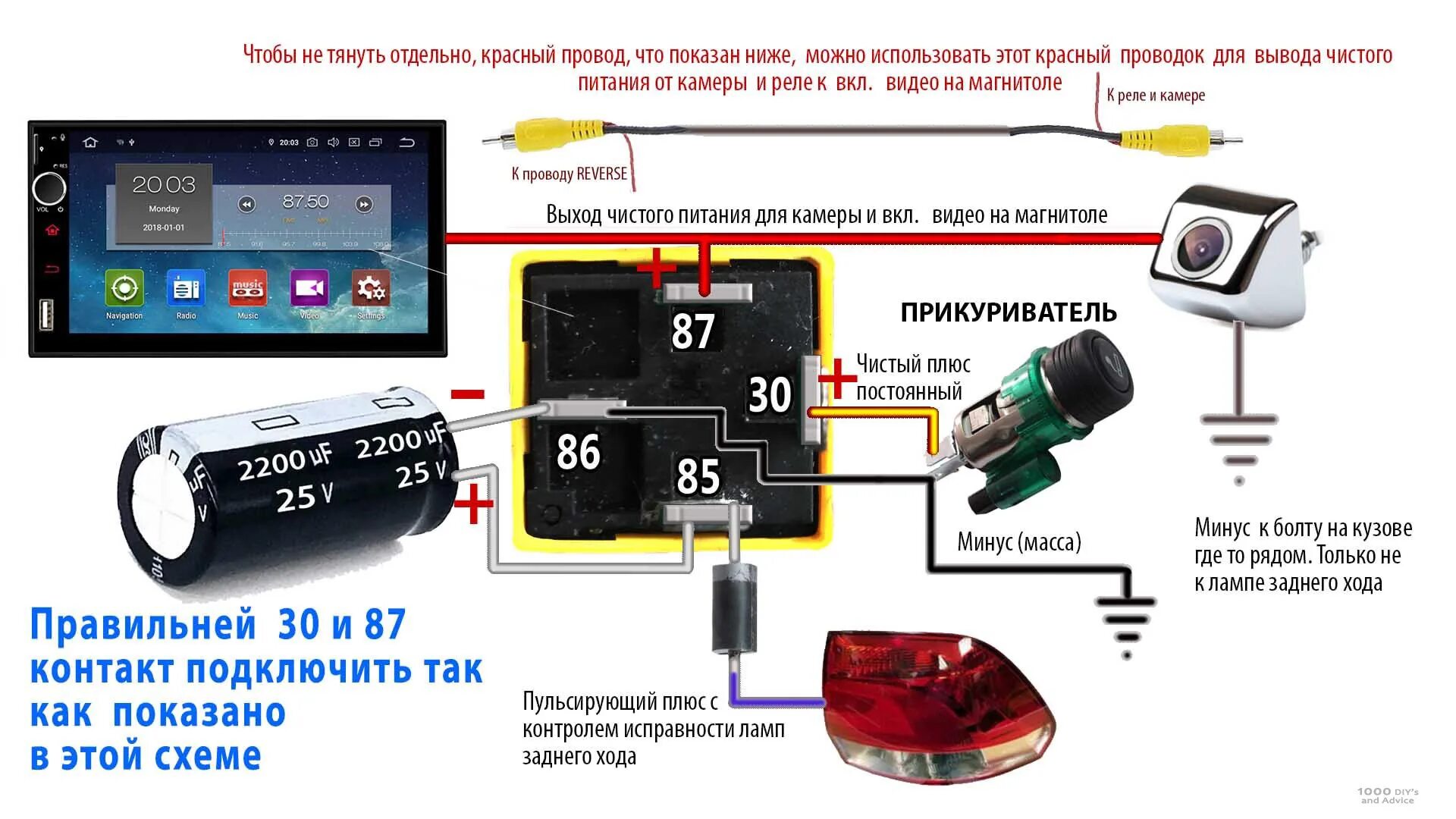 Ts18pro подключение камеры заднего вида Установка камеры заднего вида + зеркало. - Peugeot Traveller, 2 л, 2019 года эле