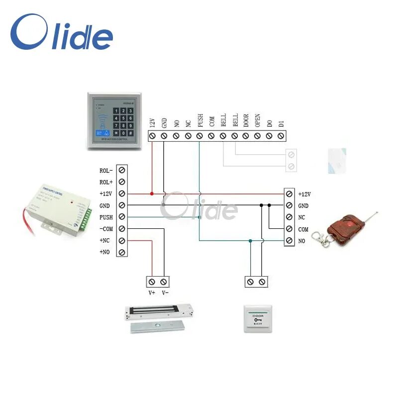 Tst 100hs схема подключения к электромагнитному замку Access Control Complete Kit For Single Frameless Door With Magnetic Lock, Access