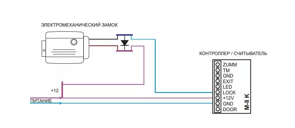 Tst 100hs схема подключения к электромагнитному замку Контроллер автономный со считывателем Em-Marine Matrix IIK