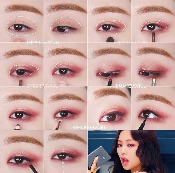 Tutorial корейского макияжа Pin de *Anetta* em *Makeup Tutoriais coreanos de maquiagem, Maquiagem de olhos c
