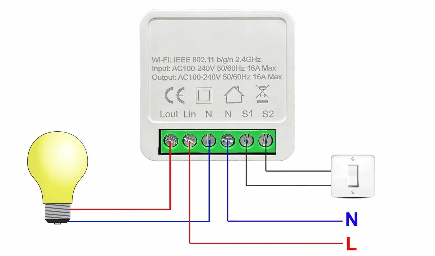 Tuya как подключить выключатель Mini przekaźnik gniazdko włącznik dopuszkowy 3500 W WiFi Tuya