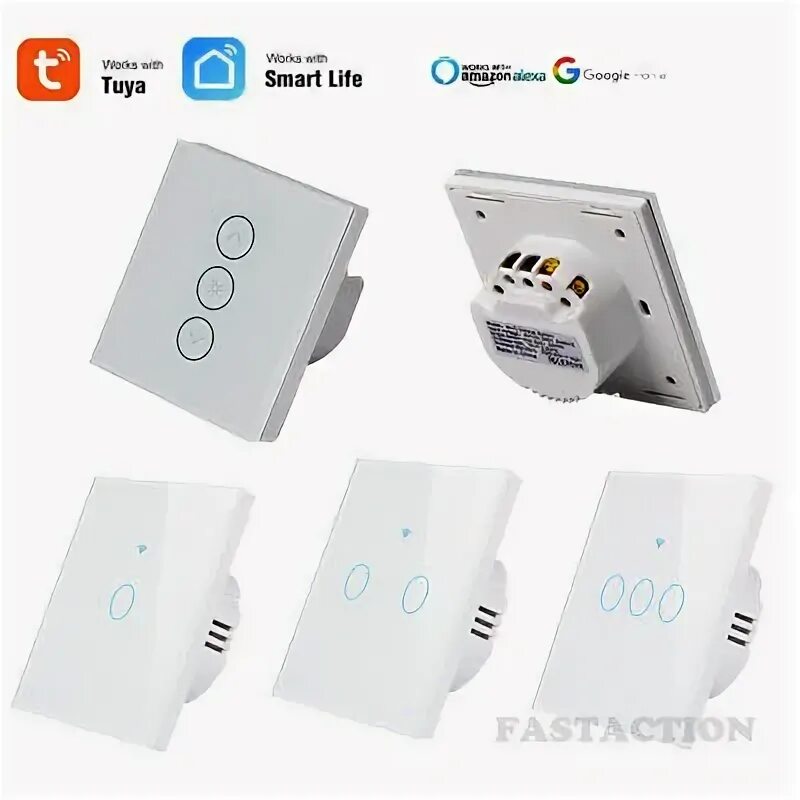 Tuya smart выключатель подключение TUYA Smart life APP 1/2/3 Gang Wifi Switch UK Touch Dimmer Light Control f Alexa