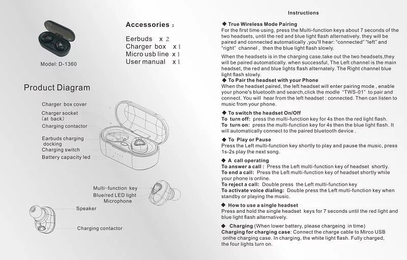 Tws наушники подключение к компьютеру D-1360 TWS wireless earbuds user manual - Knowledge - Shenzhen Cellway Technolog