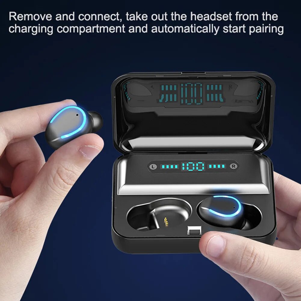 Tws wireless headset наушники беспроводные как подключить TWS Беспроводные наушники с сенсорным управлением, водонепроницаемые Bluetooth 5