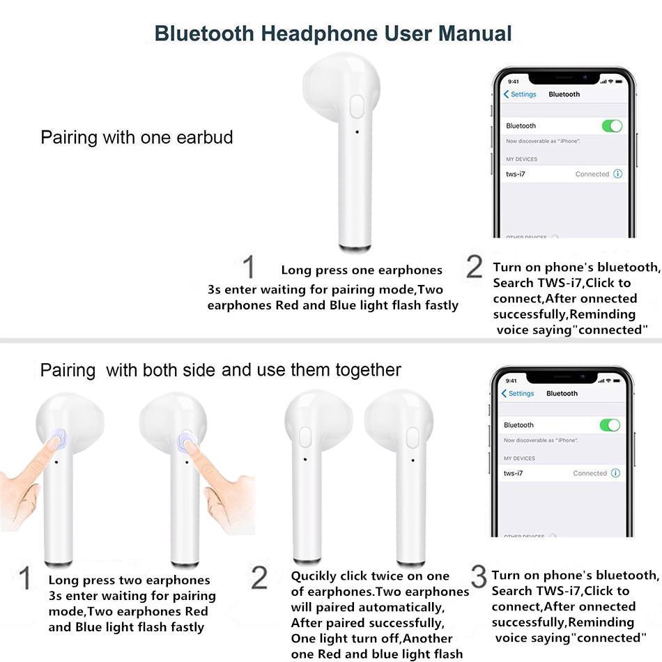 Tws wireless headset наушники беспроводные как подключить Купить VAORLO i7s Tws Bluetooth наушники мини беспроводные наушники спортивные н