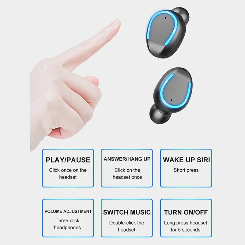 Tws wireless headset наушники беспроводные как подключить Оптовая Продажа,Умные Водонепроницаемые Беспроводные Наушники Ipx5 С Сенсорным У