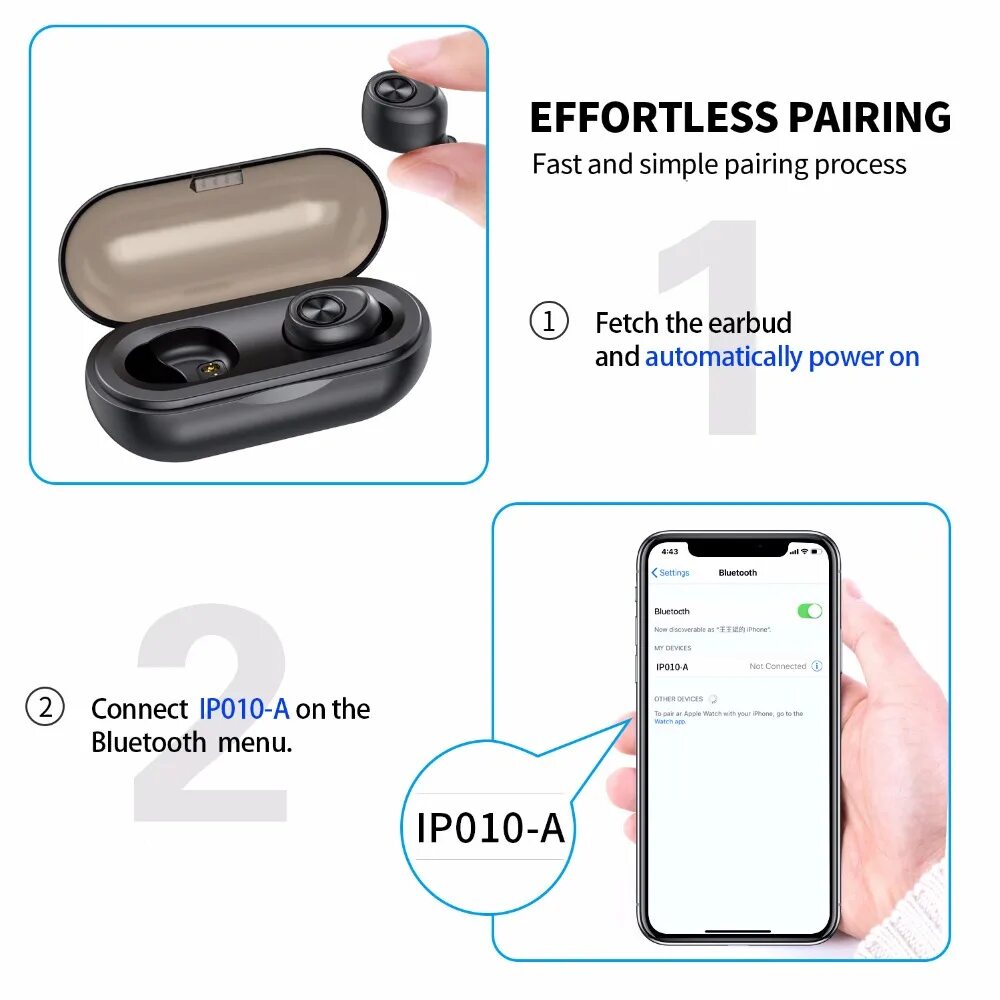 Tws wireless headset наушники беспроводные как подключить Купить anomoibuds капсула беспроводной спц наушники У5.0 связь Bluetooth наушник