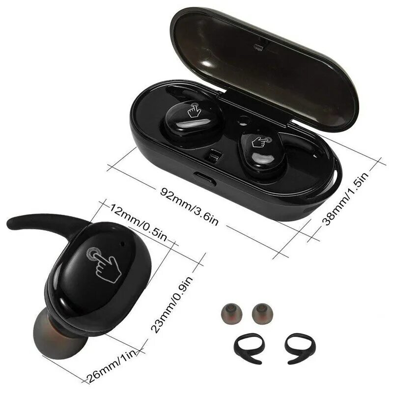 Tws wireless headset наушники беспроводные как подключить TWS Беспроводные наушники с шумоподавлением, 3D стерео наушники-вкладыши для муз