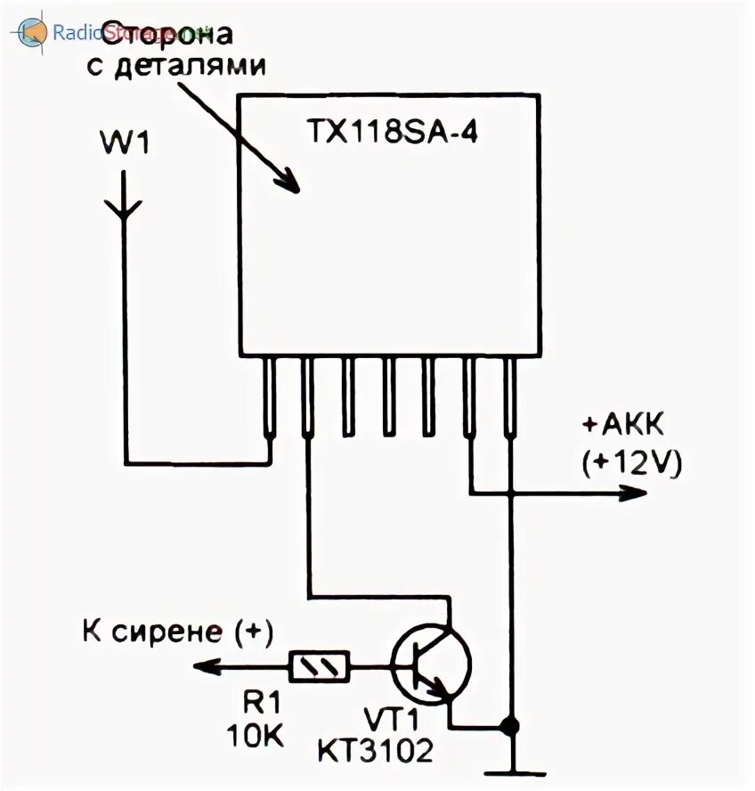 Tx 118s 4 v2 схема подключения Схема радиопейджера из модулей TX118SA-4 и RX480E-4 для самодельной сигнализации
