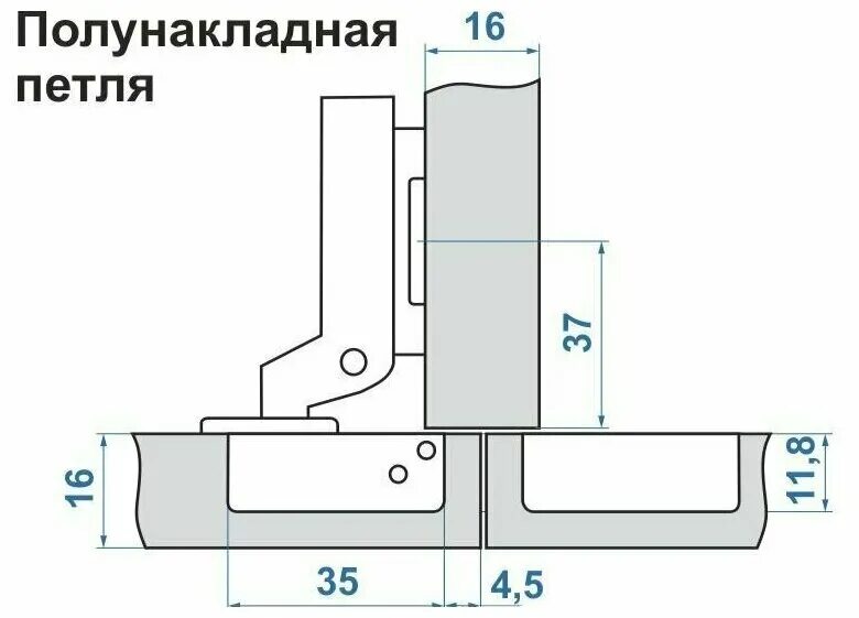 Tytanium петля накладная схема установки Петля полунакладная MF 110 градусов угол открытия, с ответной планкой, (цена ука