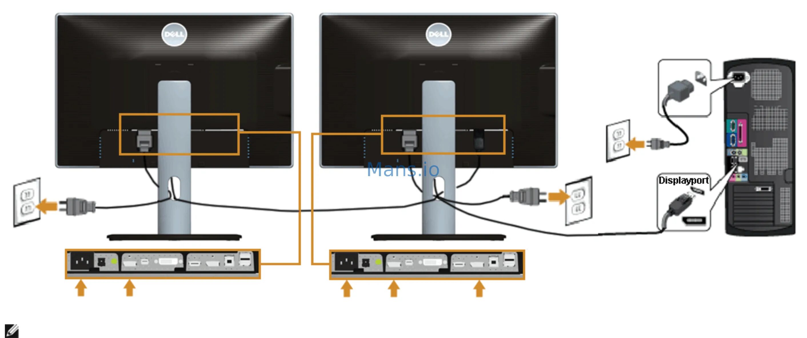 U 2 подключение Dell U2413 26/71 Connecting the monitor for dp multi stream transport mst functi