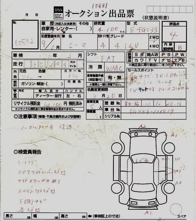 U3 в аукционном листе как выглядит Nissan CIMA V8 4.1 - фотографии авто на Drom.ru