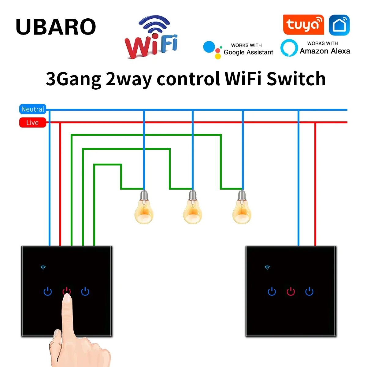 Ubaro подключение выключателя Умный сенсорный выключатель UBARO AliExpress