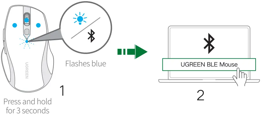 Ugreen как подключить блютуз UGREEN MU101 Ergonomic Wireless Mouse User Guide
