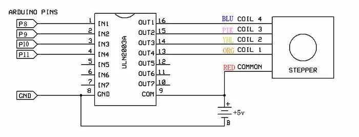 Uln2003 подключение 4 электро мотора Arduino, шаговый двигатель 28-BYJ48 и драйвер ULN2003 Arduino, Stepper motor, Cn