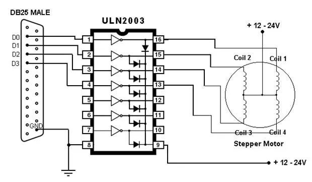 Uln2003 подключение 4 электро мотора Computer Controlled Stepper Motor under Repository-circuits -22018- : Next.gr