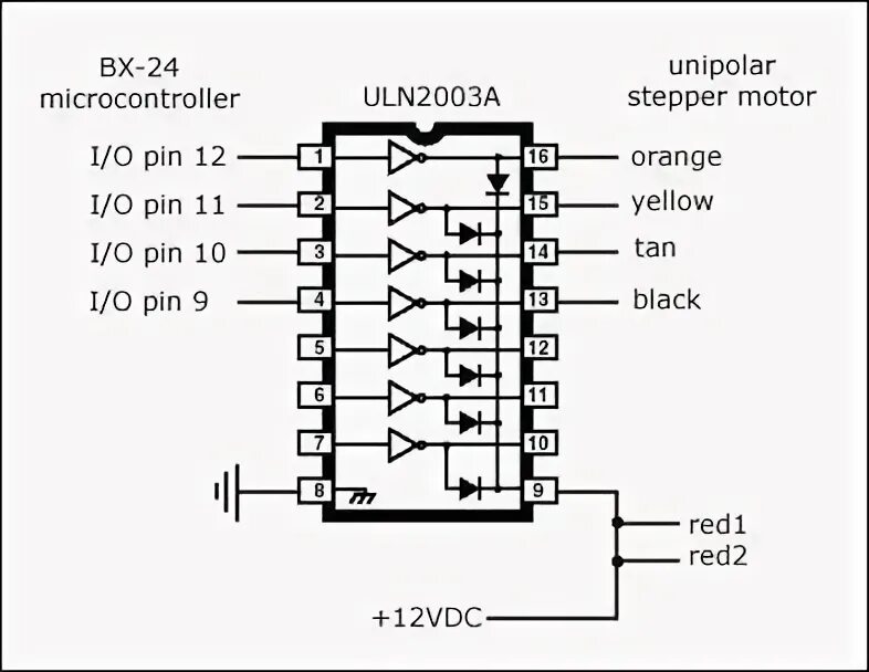 Uln2003 подключение 4 электро мотора ULN2004 Stepper motor, Motor, Microcontrollers