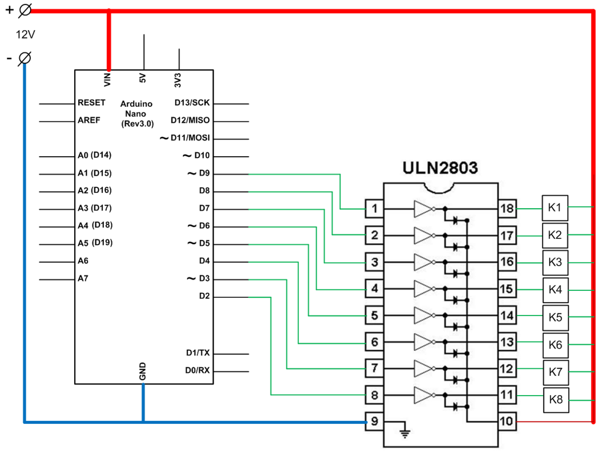 Uln2003 подключение 4 электро мотора Сборки Дарлингтона ULN2003A и ULN2803A Электроника, ESP32, Arduino Дзен