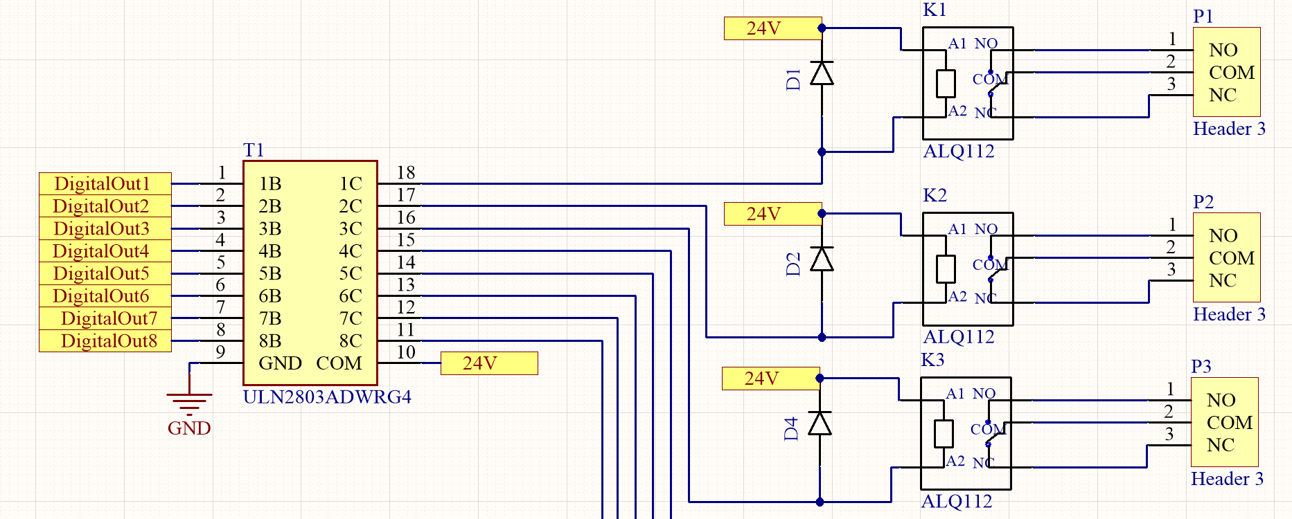 Uln2003apg схема подключения реле microcontroller - How to calculate current limiter resistors for ULN2803 and Rel