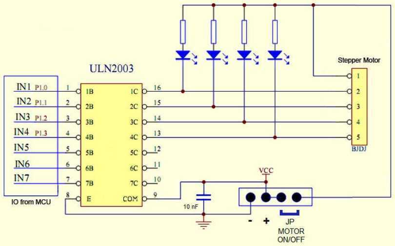 Uln2003apg схема подключения реле 28BYJ-48 Ventilgetriebe Schrittmotor DC 5V 4 Phasen Schrittmotor Modul für Ardui