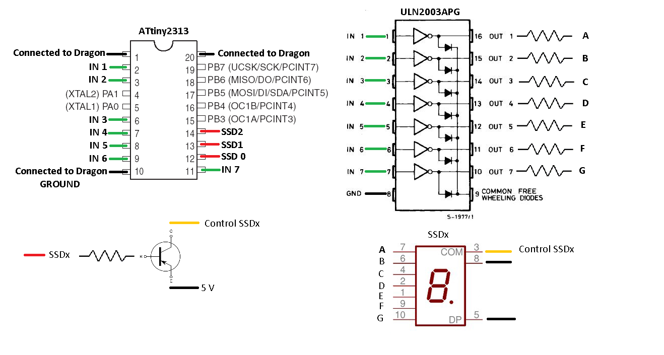 Uln2003apg схема подключения реле electrical engineering - How to integrate 7 segment display with ULN2003? - Engi