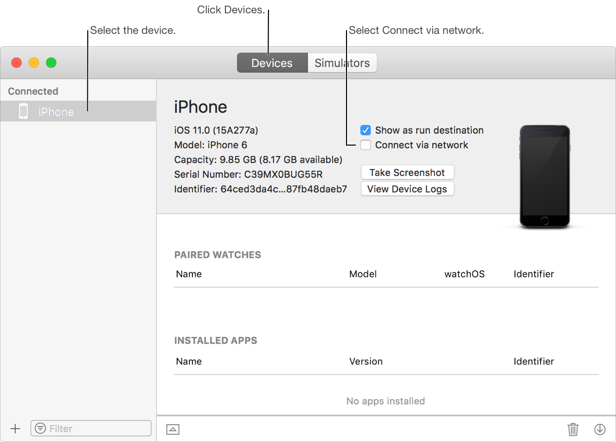 Umiio как подключить айфон ios - How to wirelessly connect Apple devices (iPad or iPhone) to Xcode without 