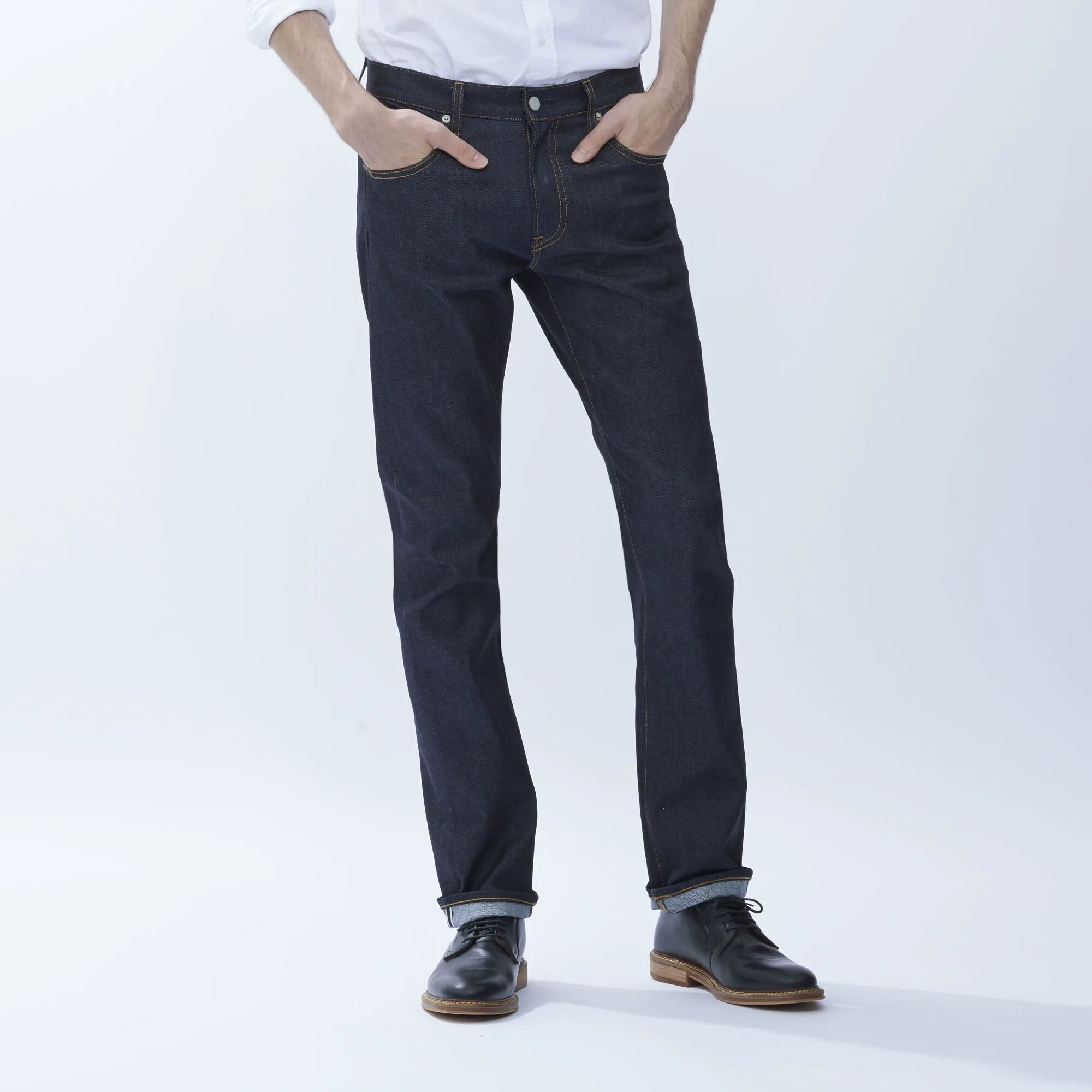 Uniqlo джинсы regular фото Купить Джинсы мужские Мужская slim fit прямые джинсы(промытый продукт) 135741 от