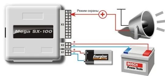 Ups 34 сирена сигнализации схема подключения Сирена подключение
