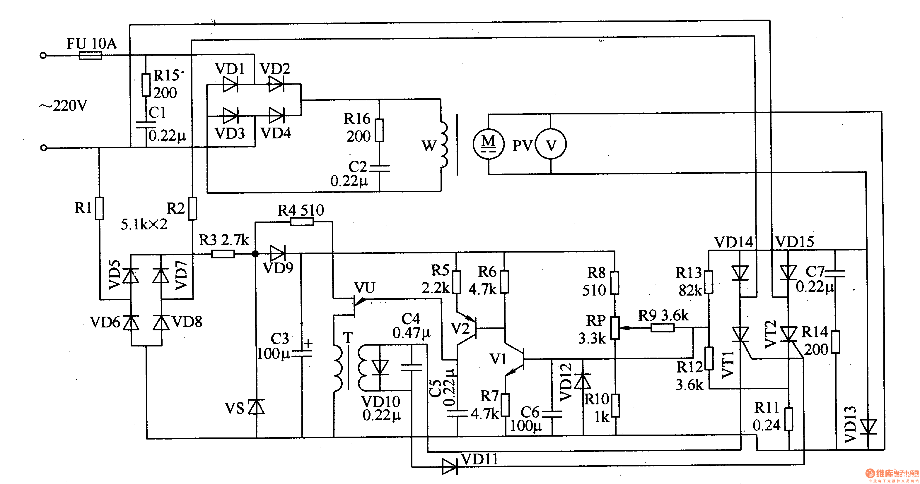 Us 52 схема подключения двигателя Motor electronic governor controller 1 - Control_Circuit - Circuit Diagram - See