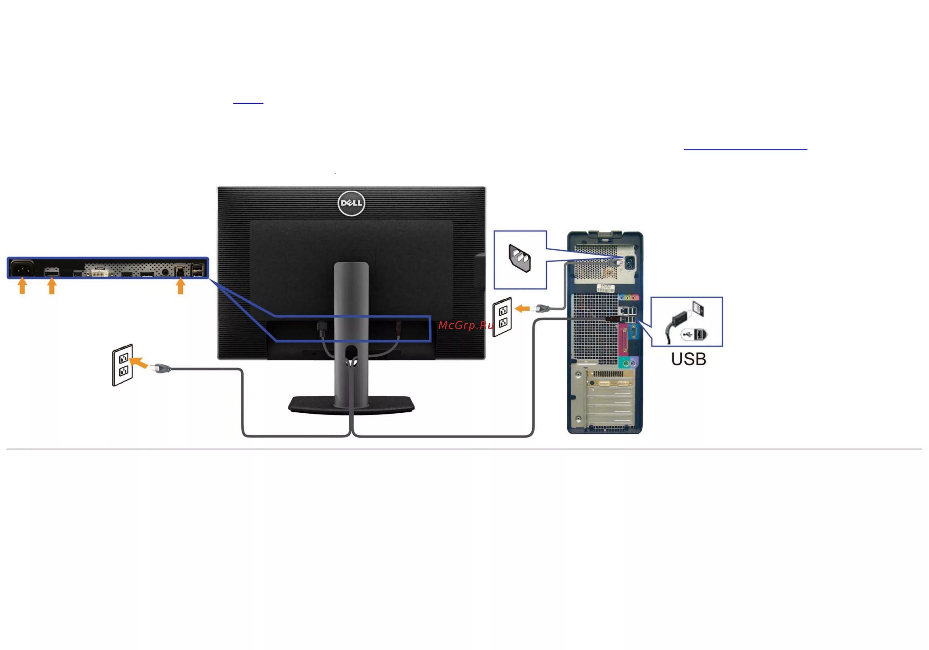 Usb 4 подключение монитора Dell ultrasharp u3014 30/74 Подключение кабеля usb 3