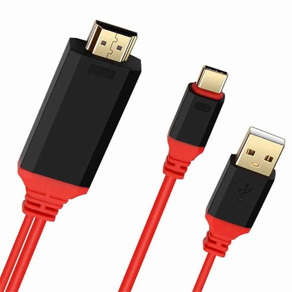 Usb c hdmi подключение к телевизору Кабель Type-C - HDMI 1.8m красного цвета купить с гарантией. Цены ниже Китая!