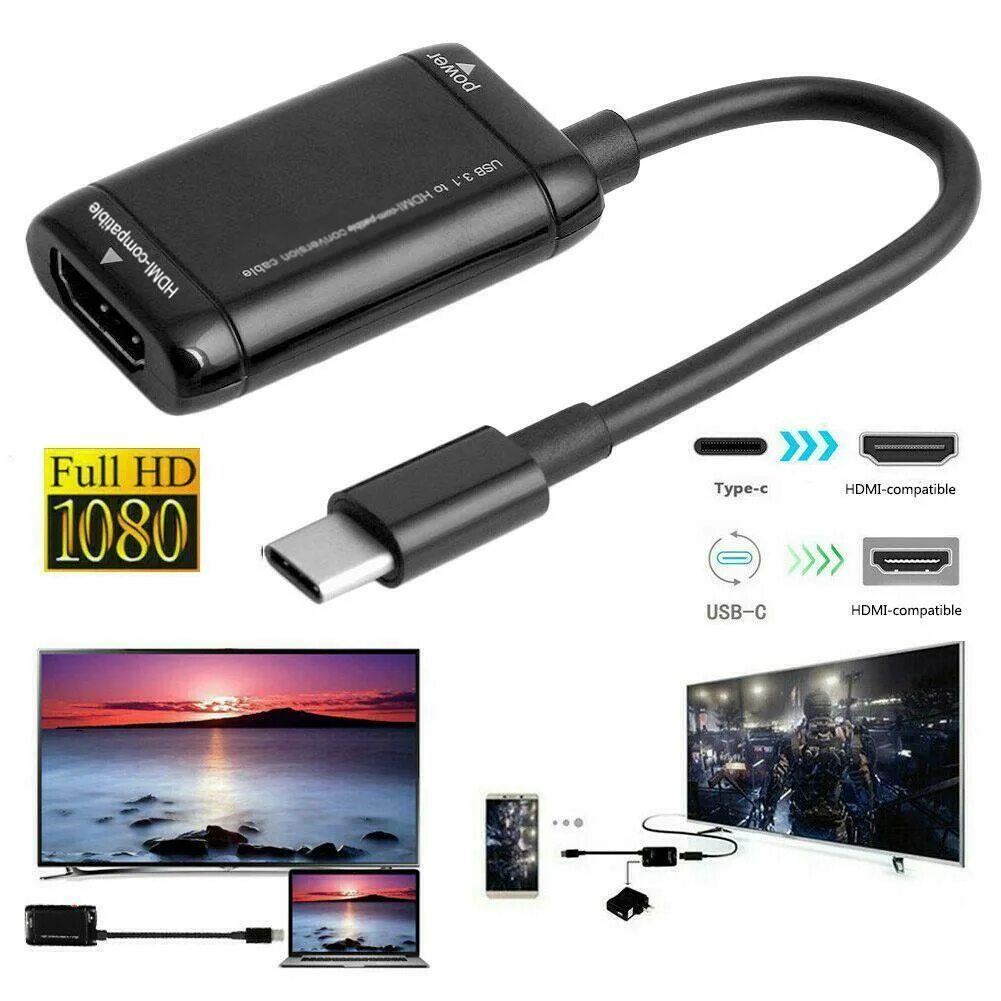 Usb c hdmi подключение к телевизору USB-C тип C к Hdmi адаптер USB 3.1 кабель для MHL Android телефон-планшет продат