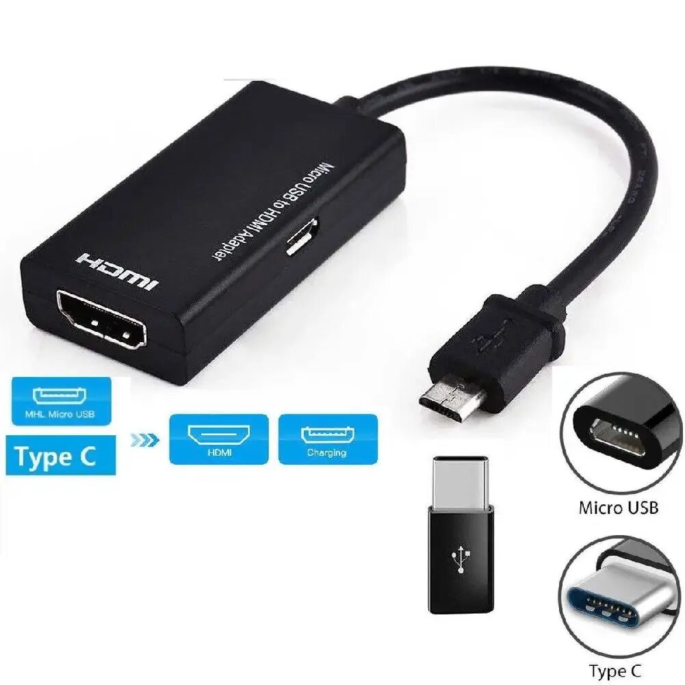 Usb c hdmi подключение к телевизору Адаптер для цифрового видео и аудио конвертер типа C и Micro USB в HDMI, разъем 