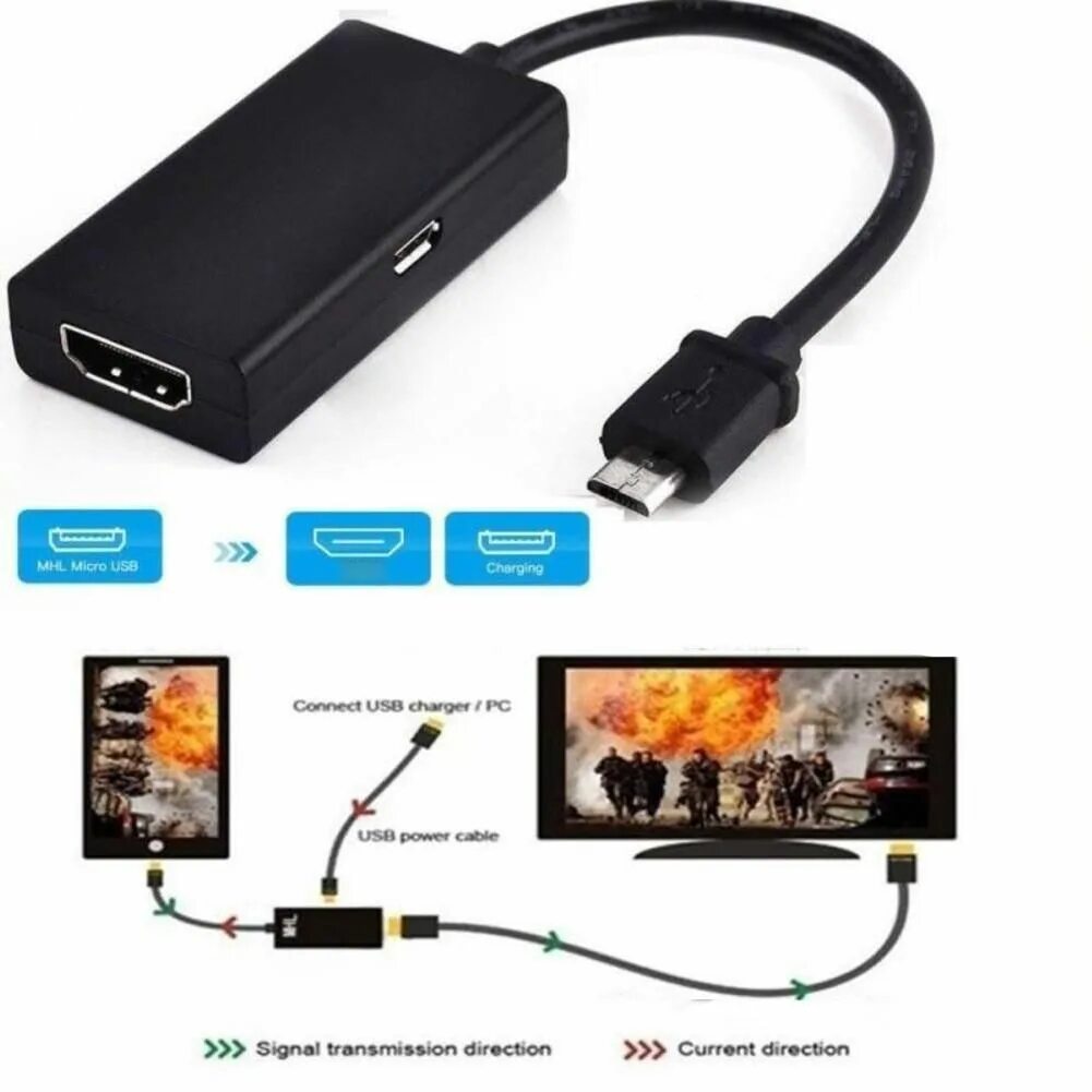 Usb c hdmi подключение к телевизору Характеристики Универсальный кабель Mhl Micro Usb для кабеля HDMI 1080 P Hd TV а