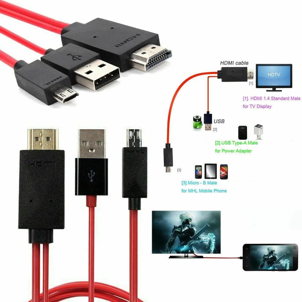 Usb c hdmi подключение к телевизору 2019 New 8 Pin Lightning to TV HDTV HDMI Mirroring Cable AV Adapter For Android 