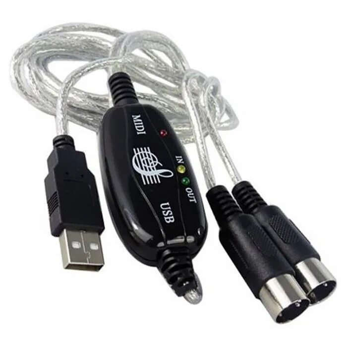 Usb интерфейс для подключения к компьютеру Кабель BMGRUP Переходник с USB-интерфейса на MIDI для музыкальной аппаратуры - к
