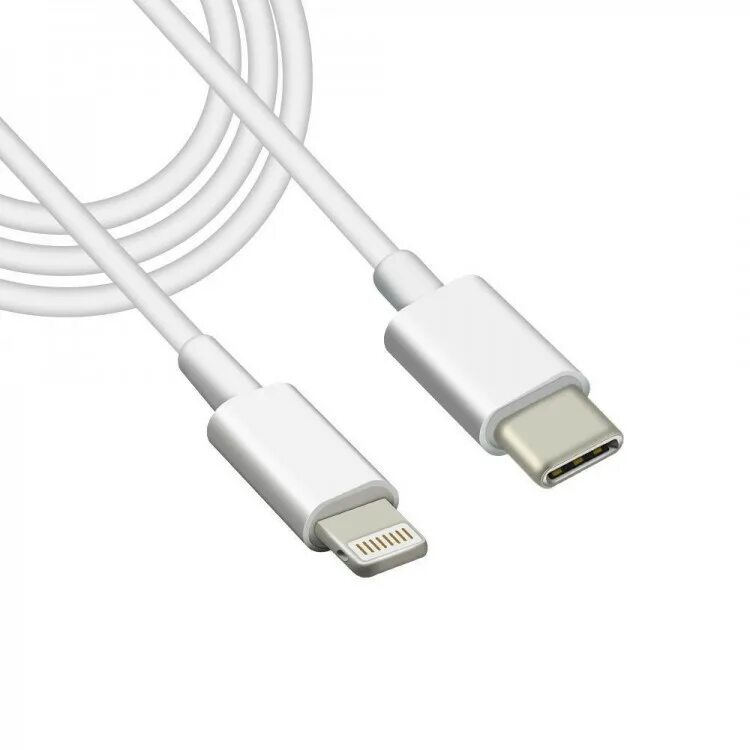 Usb кабель для айфона к компьютеру подключения Кабель Apple Lightning, USB Type-C Foxcon cable/usb-c/ligtning white - купить по