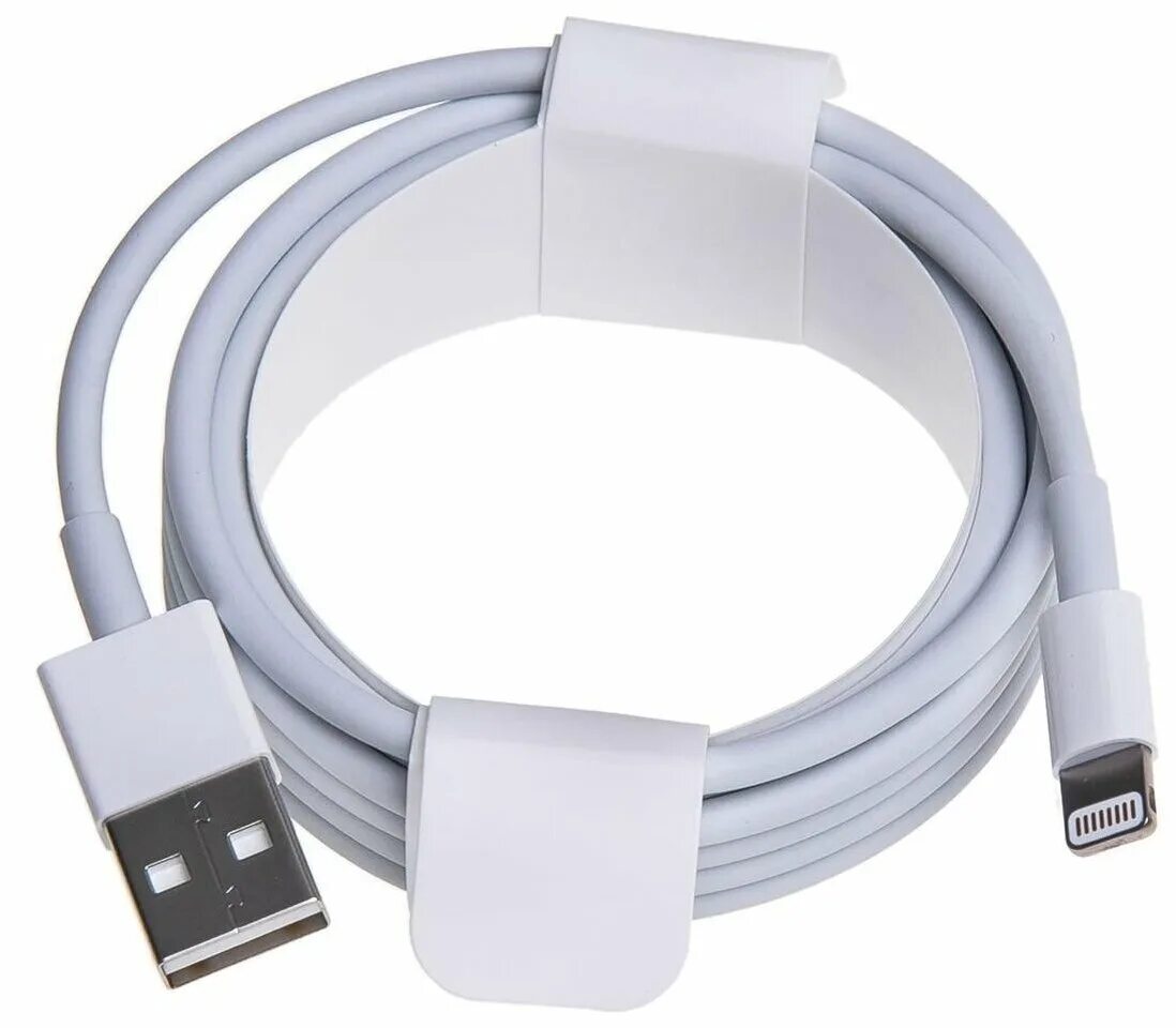 Usb кабель для айфона к компьютеру подключения Кабель USB - Lightning для iPhone и iPad с чипом, 1 метр, белый / зарядка для Ap