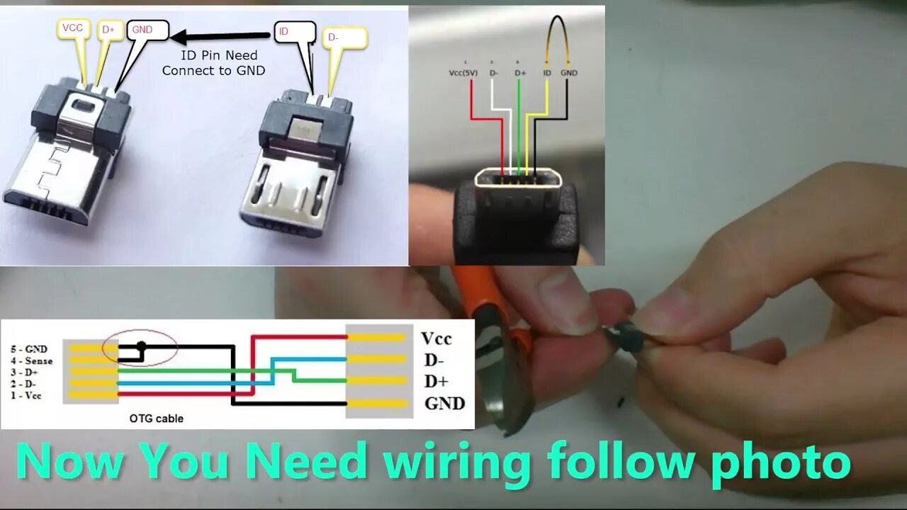 Usb otg распайка DIY USB OTG micro USB to mini USB for audio DAC - YouTube